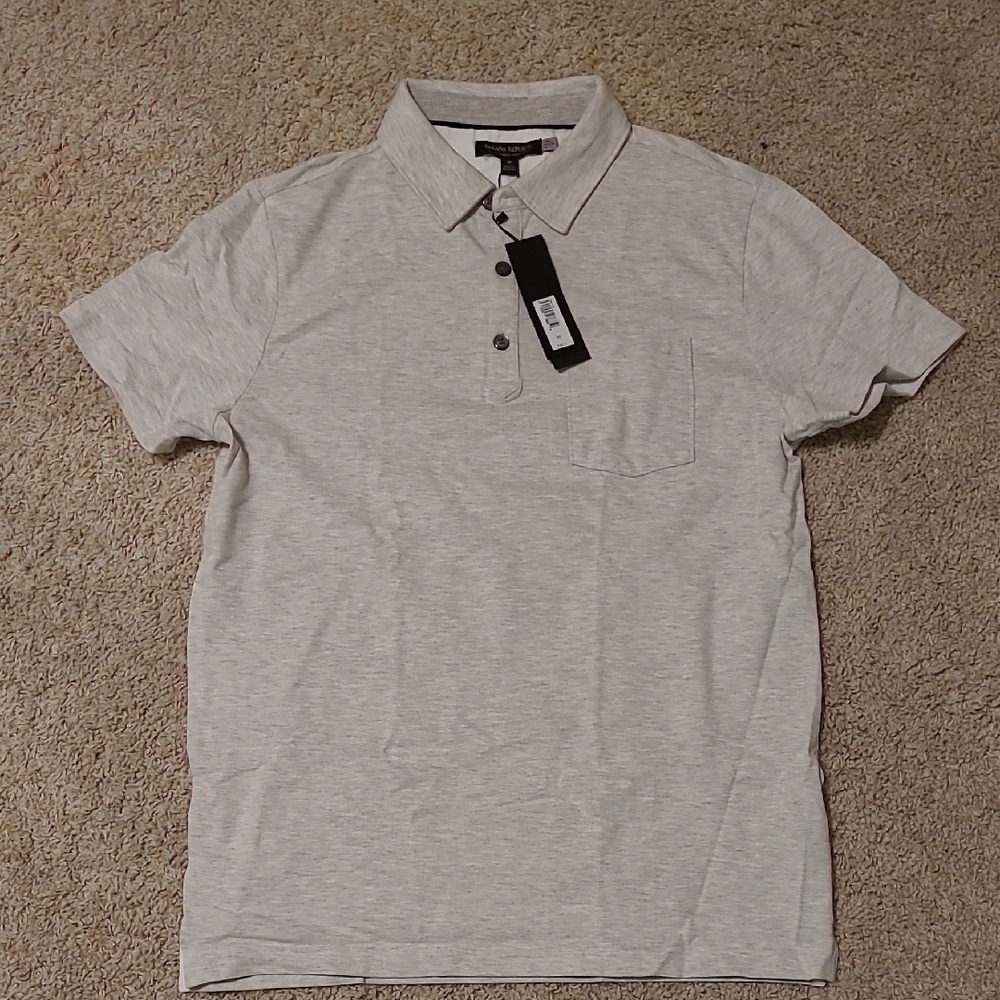 Banana Republic Light Gray Polo Shirt